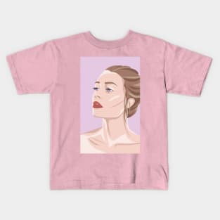 Painted Pop Art Blue Eyed Woman Kids T-Shirt